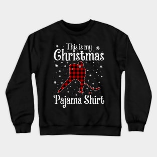 This Is My Christmas Pajama Xmas Funny Ice Hockey Gifts Crewneck Sweatshirt
